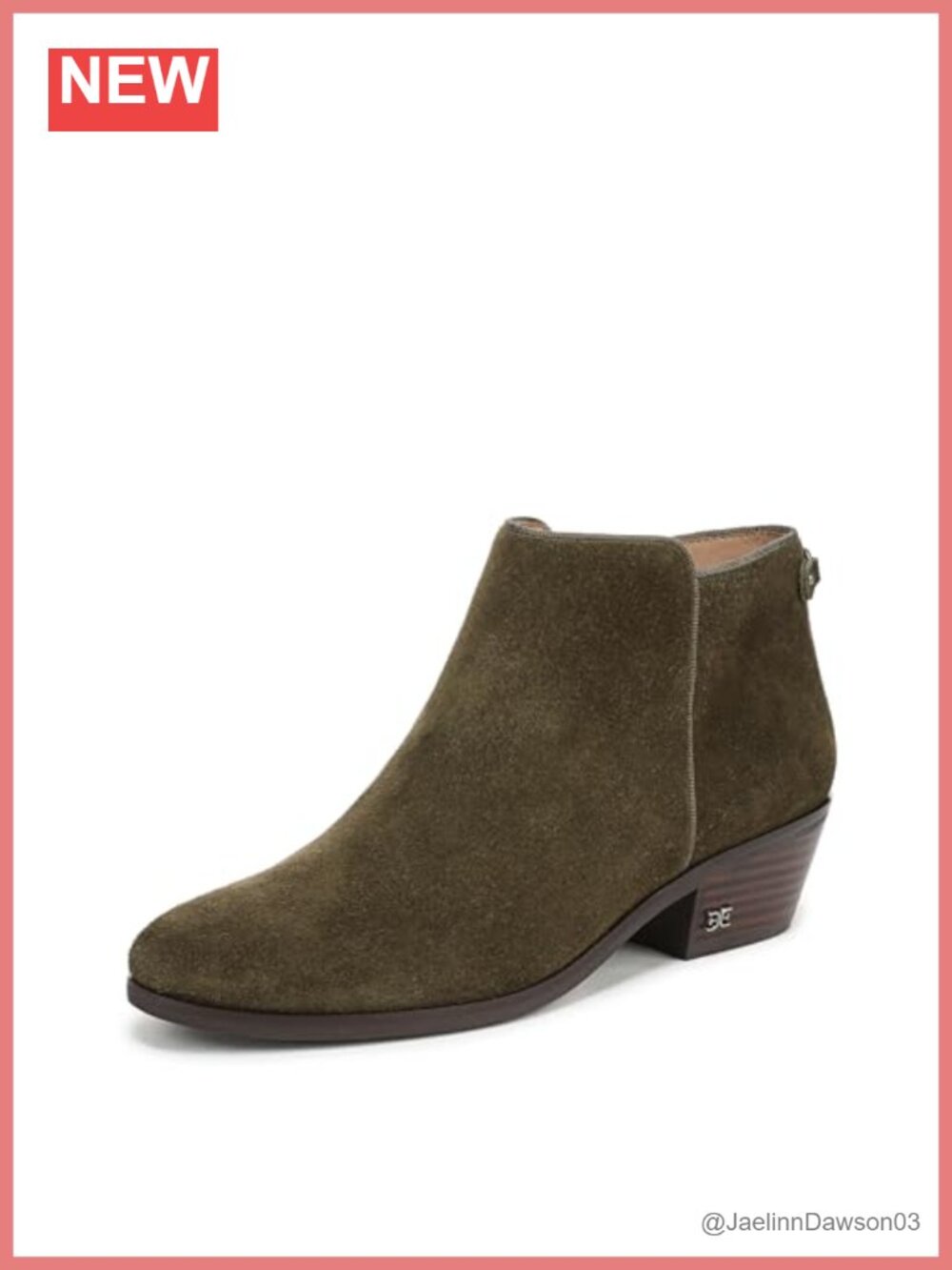 Sam Edelman Women's Petty Ankle Booties Leather Block Heel Zip